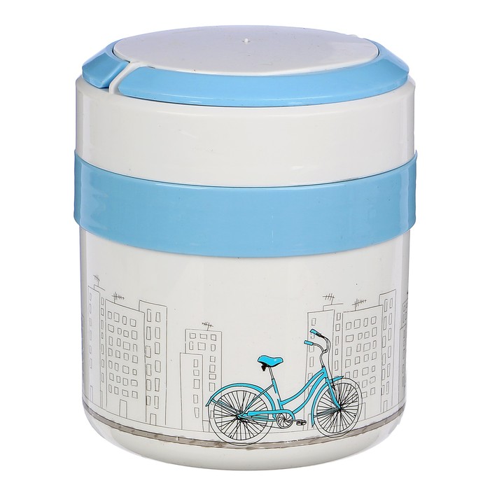 Ланч-бокс 1.5 л «Велосипед», держит тепло 4 ч, контейнер, миска с крышкой, микс, 14х16 см