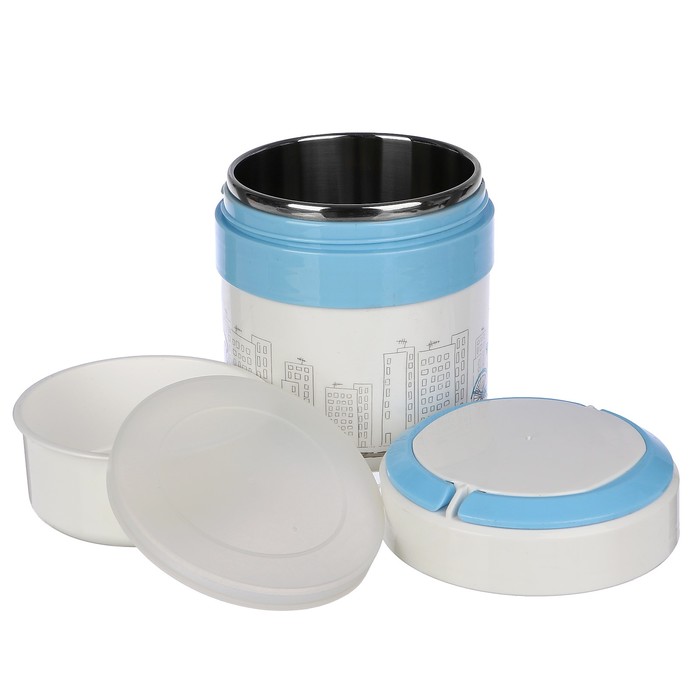 Ланч-бокс 1.5 л «Велосипед», держит тепло 4 ч, контейнер, миска с крышкой, микс, 14х16 см