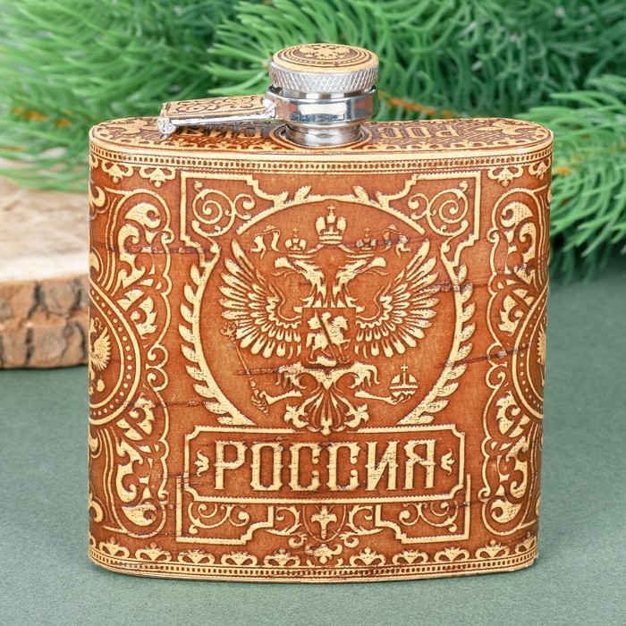 Фляжка из бересты "Россия", 180 мл