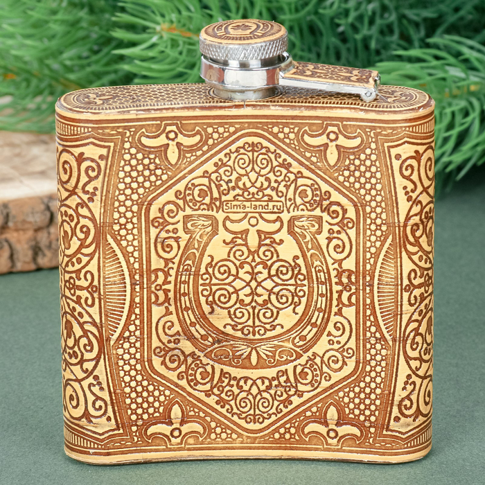 Фляжка из бересты "Удача всегда с тобой", 180 мл