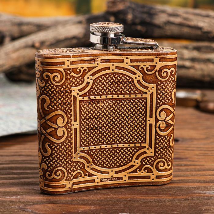 Фляжка из бересты "Настоящий мужик", 180 мл