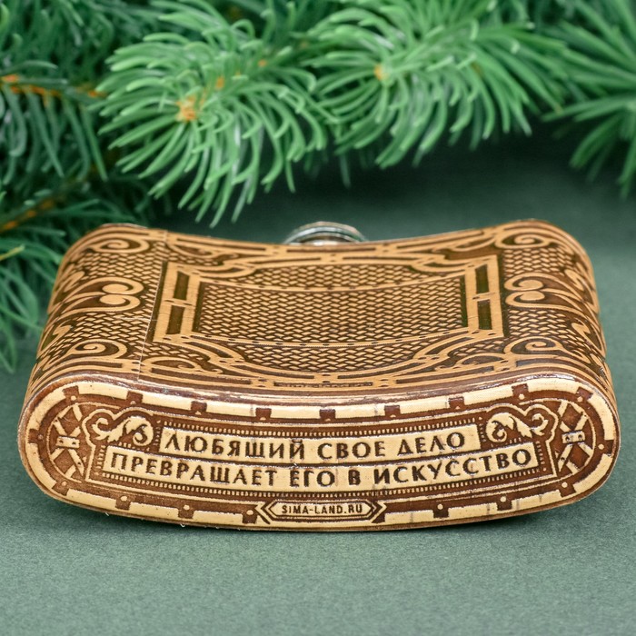 Фляжка из бересты "Настоящий мужик", 180 мл