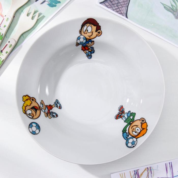 Тарелка глубокая 20 см "Юные футболисты", 230 мл, МИКС