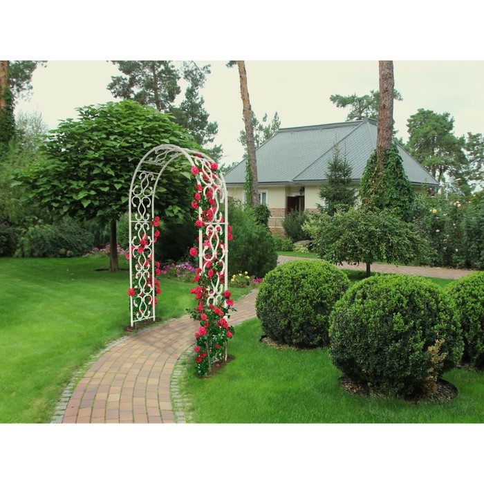 Арка садовая, 210 × 120 × 35 см, пластик, белая, «Стрельна»