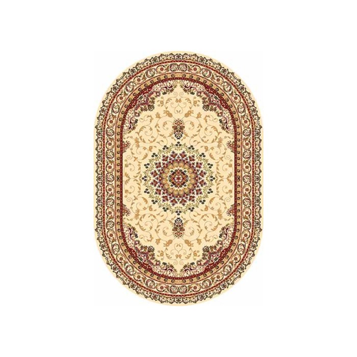 Ковёр Heat-Set IZMIR d027, 1,5*3 м, овал CREAM-RED