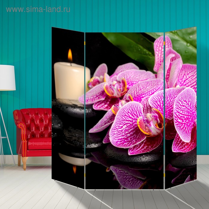 Ширма Орхидея со свечой, 160 × 160 см