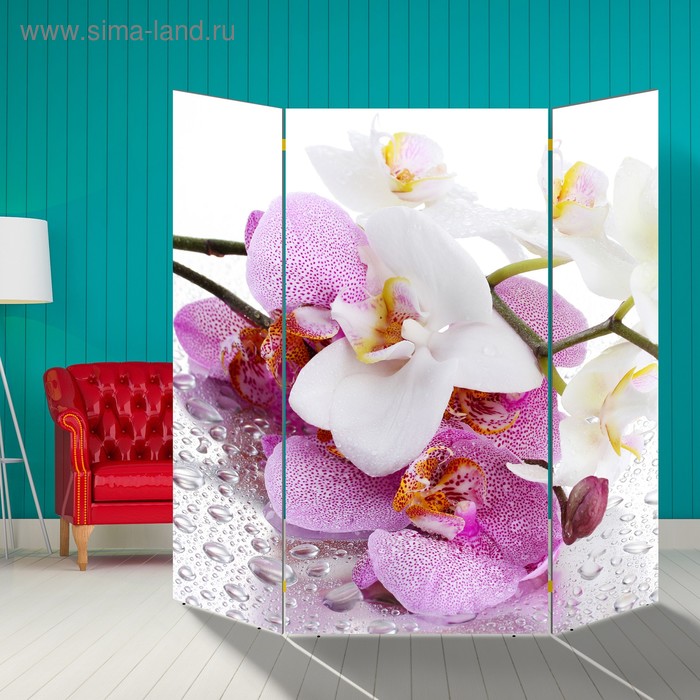 Ширма Орхидеи. Утренняя свежесть, 160 × 160 см