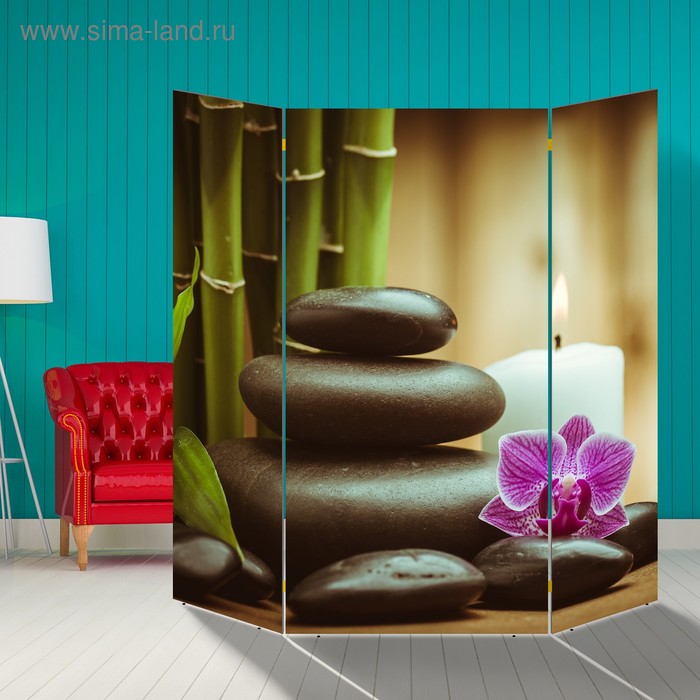 Ширма Орхидея. Камни, 160 × 160 см картина орхидея и камни 33х43 см рамка микс