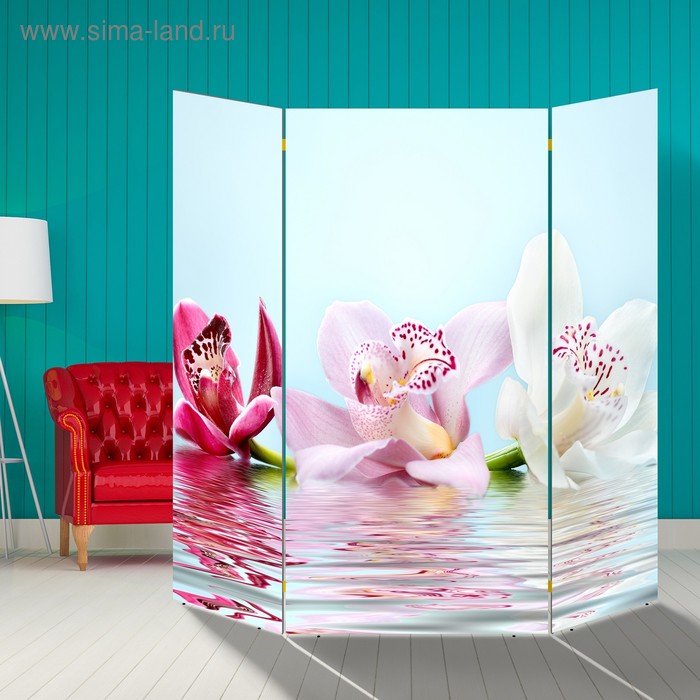 Ширма Орхидеи на воде, 160 × 160 см