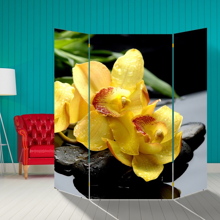 Ширма "Орхидея на камня × " 160 × 160см