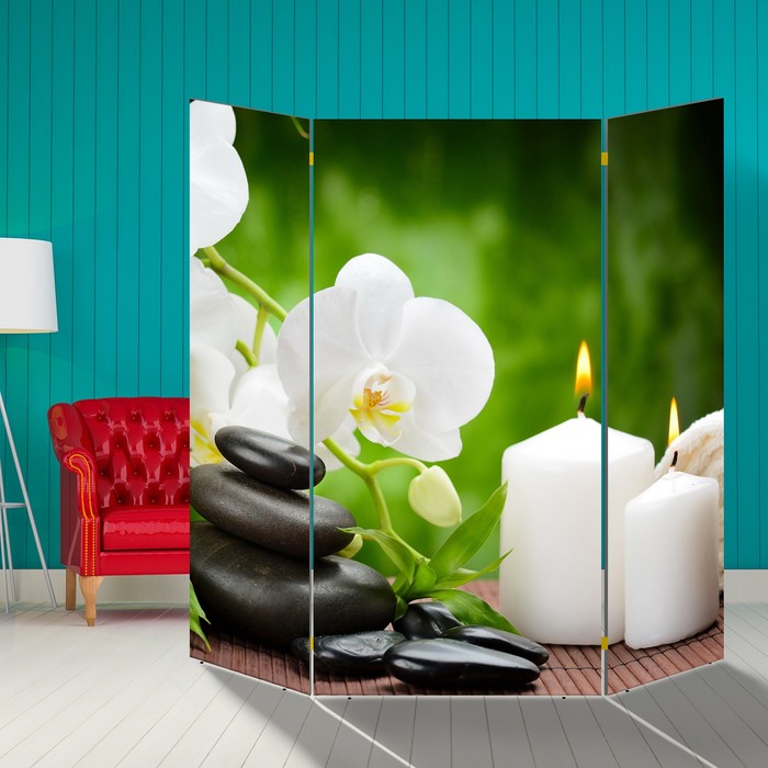 Ширма "Белая орхидея" 160 × 160см