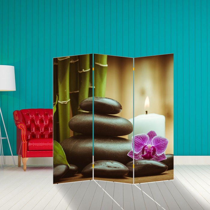 Ширма "Орхидея. Камни" 150 × 160см