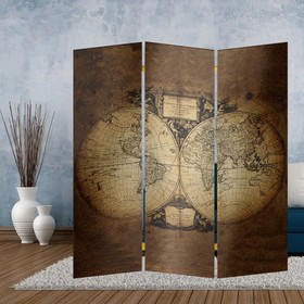 Ширма "Старинная карта мира", 160 × 150 см