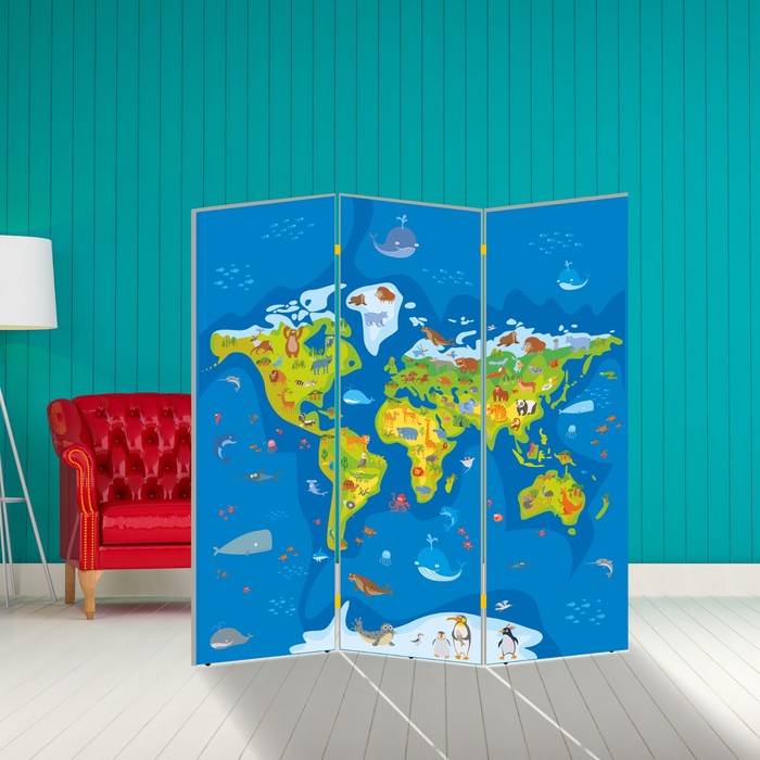 Ширма "Животные планеты Земля" 150 × 160 см