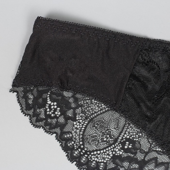 Комплект нижнего белья (бюстгальтер, трусы) 8202 цвет чёрный, 80В (факт 75B), р-р 46-48 (XL) 34062