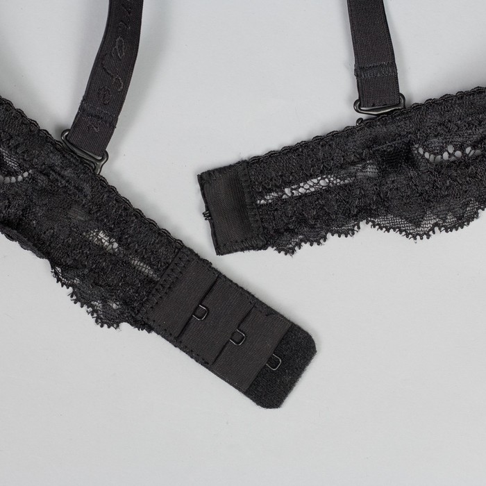 Комплект нижнего белья (бюстгальтер, трусы) 8202 цвет чёрный, 85В (факт 80B), р-р 48-50 (2XL 34062