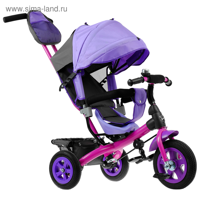 фото Велосипед трёхколёсный «лучик vivat 1», надувные колёса 10"/8", цвет фиолетовый