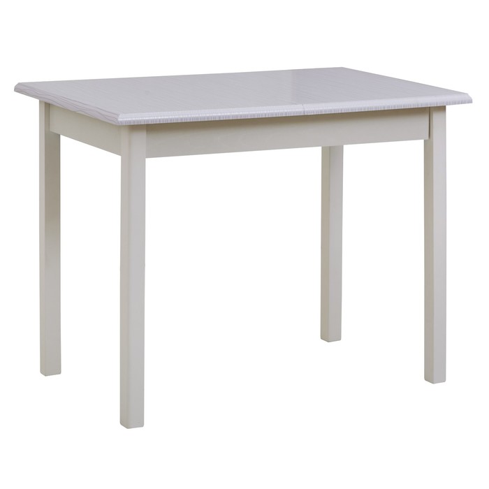 Стол кухонный Мольез СМ02, 960(1290)х600х750, Онденс белый, опора массив березы