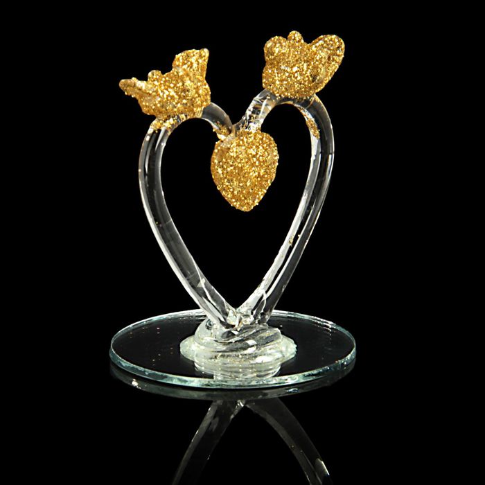 Сувенир "Сердце с голубями на зеркале" цвета МИКС