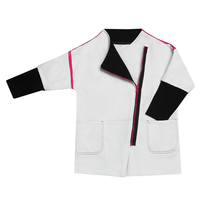 Пальто для девочки, рост 116 см, цвет белый/чёрный Н-ПТ-293