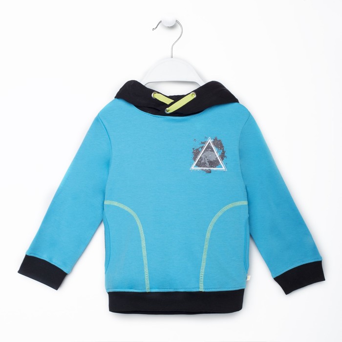 Толстовка для мальчика, рост 92 см, цвет  цвет бирюзовый/чёрный Н-ТЛ-308А_М