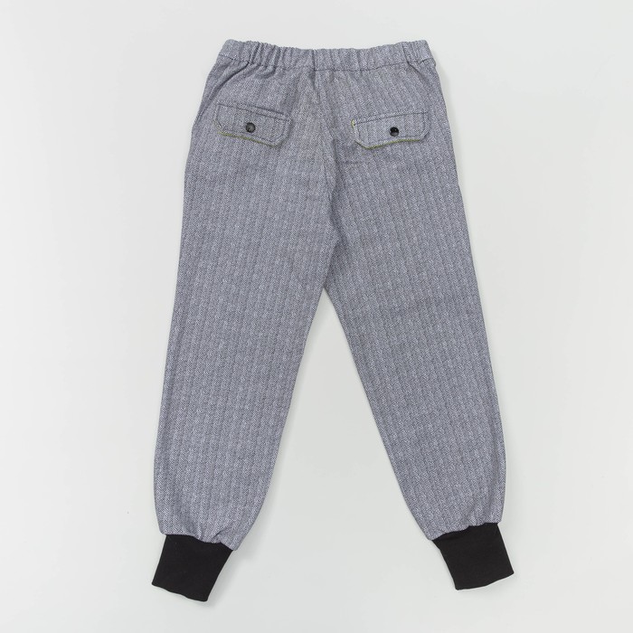 Брюки детские с манжетами, рост 92 см, цвет цвет серый/чёрный Н-ЮБ-280_М