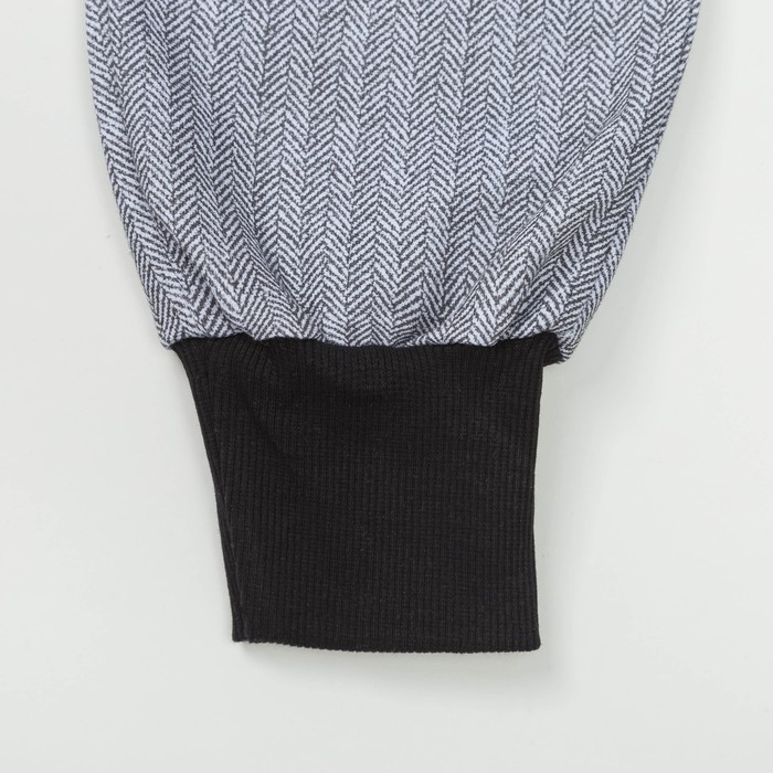 Брюки детские с манжетами, рост 92 см, цвет цвет серый/чёрный Н-ЮБ-280_М