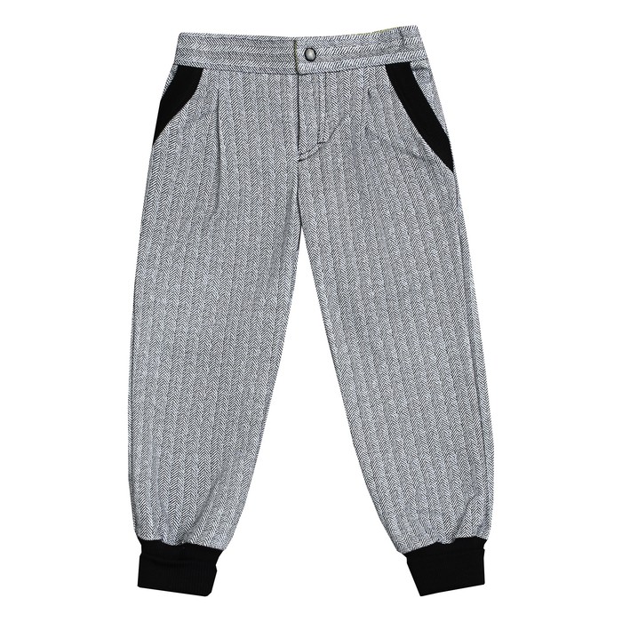 Брюки детские с манжетами, рост 122 см, цвет  цвет серый/чёрный Н-ЮБ-285