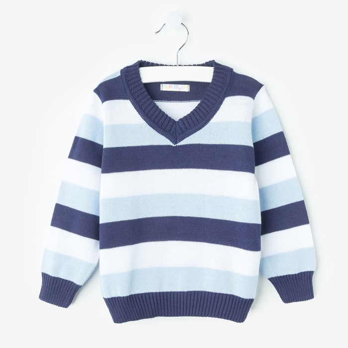 Джемпер детский "Брейк", рост 92-98 см, цвет синий/белый 02235 _М