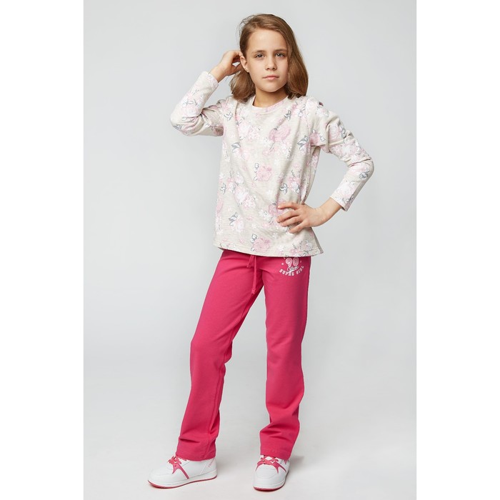 Свитшот для девочки , рост 104 см, цвет принт цветы