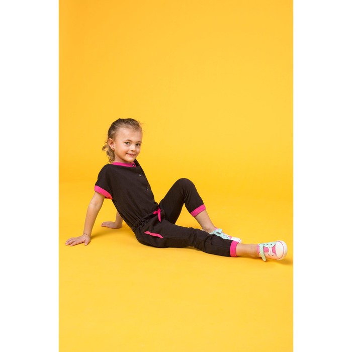 Комбинезон для девочки, рост 104 см, цвет  цвет чёрный Н-КБ-284