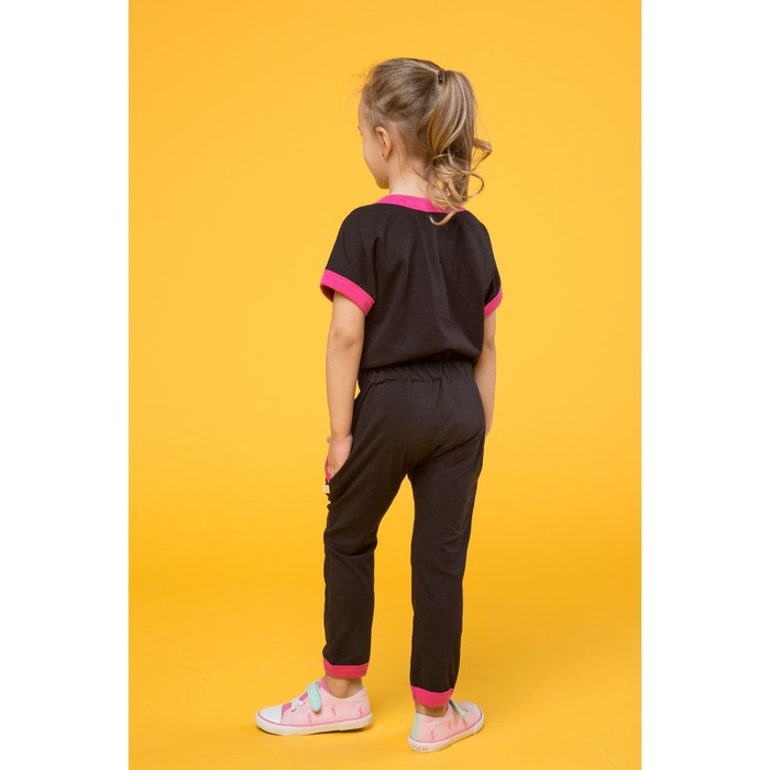 Комбинезон для девочки, рост 116 см, цвет цвет чёрный Н-КБ-284