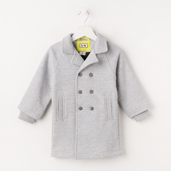 Пальто для мальчика, рост 92 см, цвет цвет серый/бирюзовый Н-ПТ-280А_М