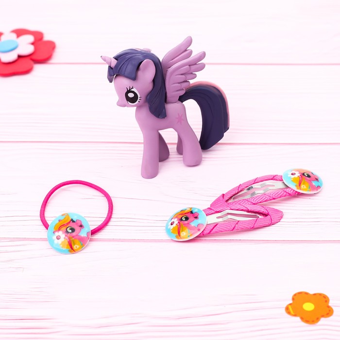 Набор с аксессуарами для волос «Пони Флориана», розовый, 10 х 12 см