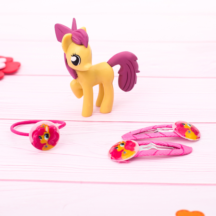 Набор с аксессуарами для волос «Пони Мелинда», жёлтый, 10 х 12 см