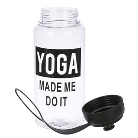 

Бутылка для воды 1000 мл Yoga, спортивная, поильник, прозрачная, 9х23 см