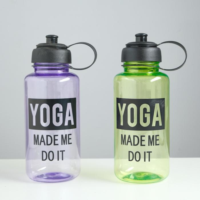 Бутылка для воды Yoga, 1000 мл, 9х23 см, микс
