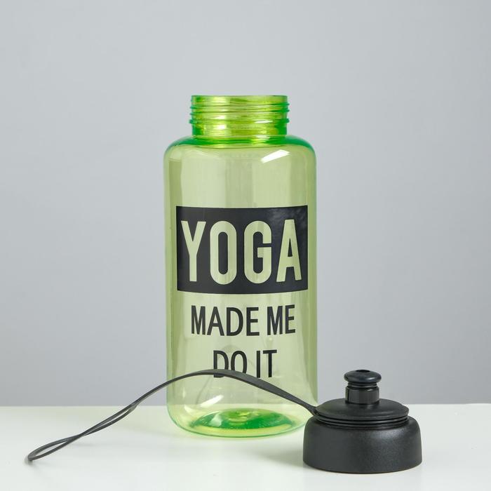 Бутылка для воды 1000 мл Yoga, спортивная, с отсеком для фруктов, поильник, микс, 9х23 см