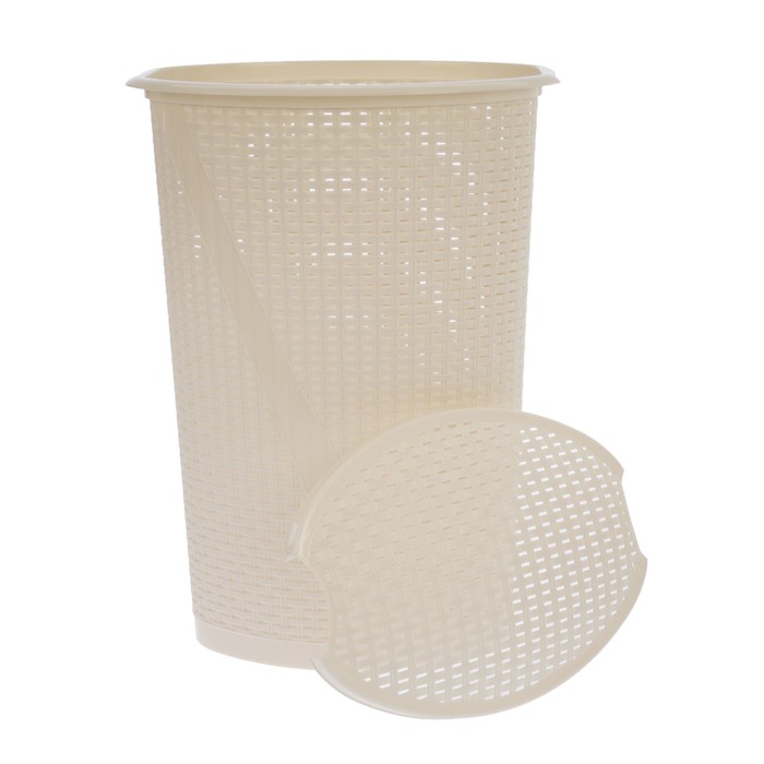 Корзина для белья "Плетёнка" 43 л, цвет слоновая кость