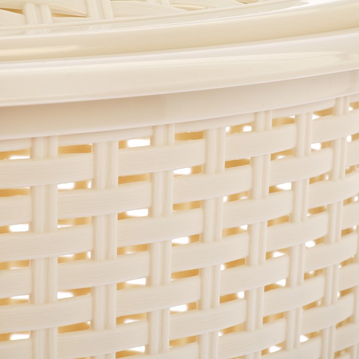 Корзина для белья "Плетёнка" 43 л, цвет слоновая кость