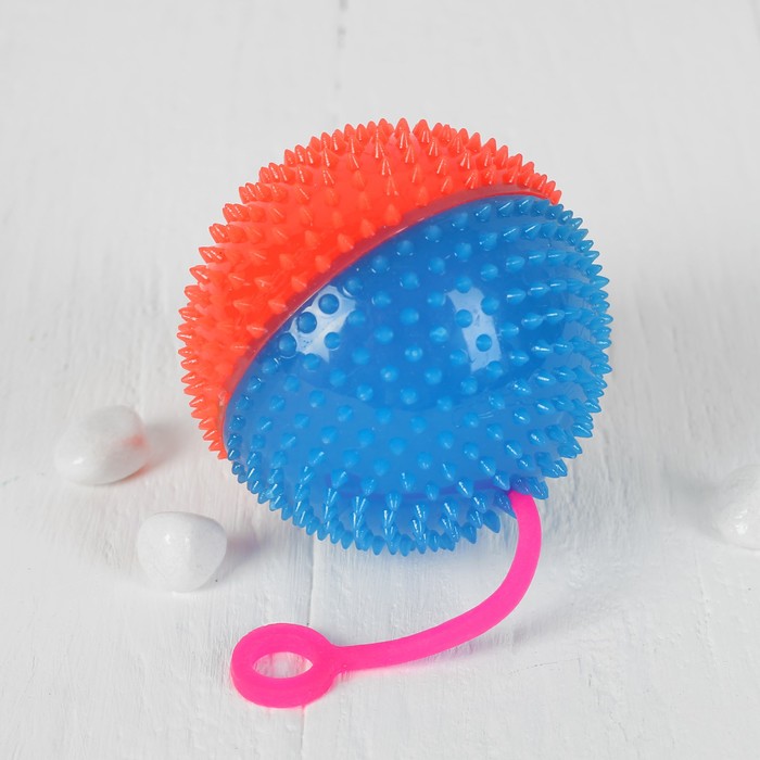 Мяч световой "Цветной" на резинке с пищалкой, цвета МИКС