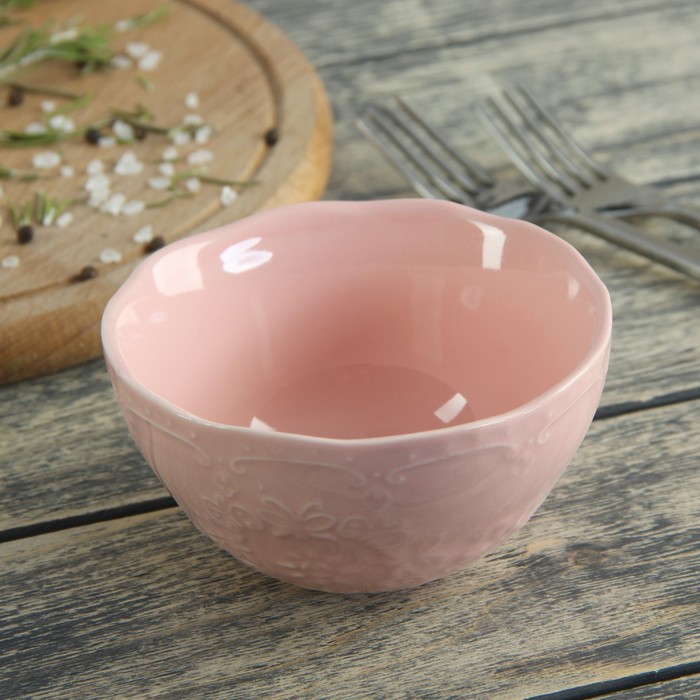 Миска 300 мл "Кружева", цвет розовый