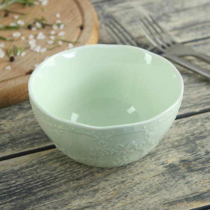 Миска 300 мл "Кружева", цвет зеленый