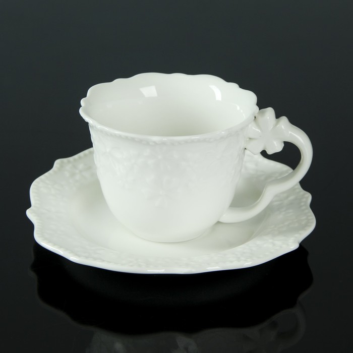 Чайная пара 180 мл "Цветы", блюдце 14,5 см