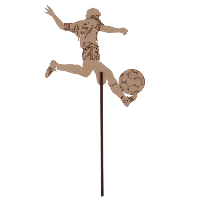 Топпер "Футболист 3" из фанеры, 10,5х11 см