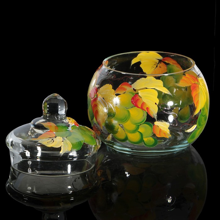 Шкатулка стекло ларчик "Шар. Виноград" 11х10х10 см