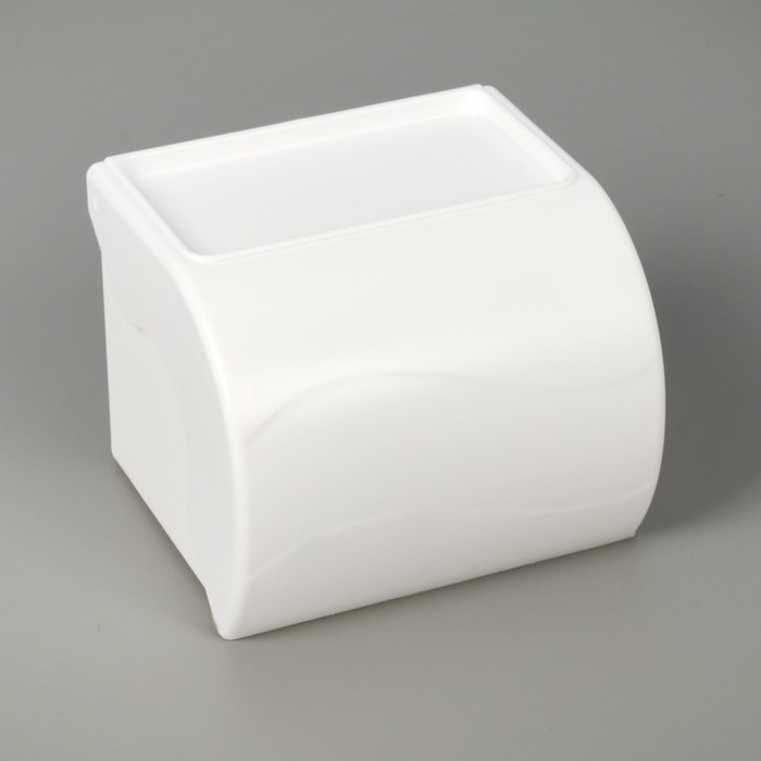 Держатель для туалетной бумаги с полочкой, цвет белый