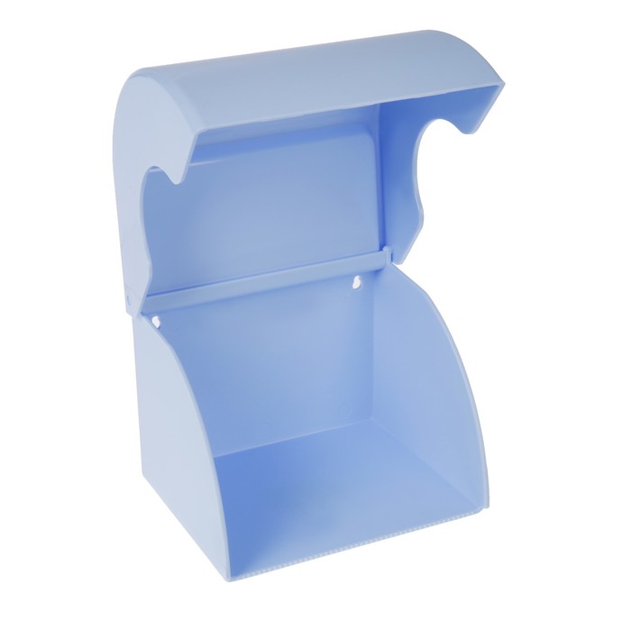 Держатель для туалетной бумаги с полочкой, цвет голубой