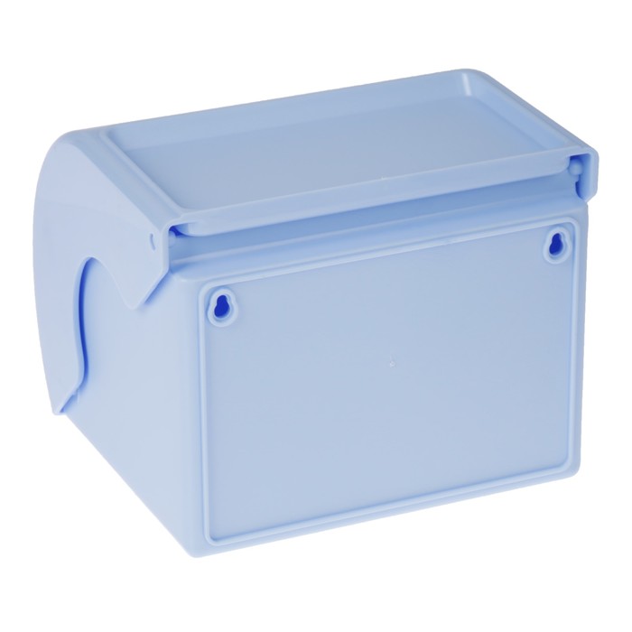 Держатель для туалетной бумаги с полочкой, цвет голубой