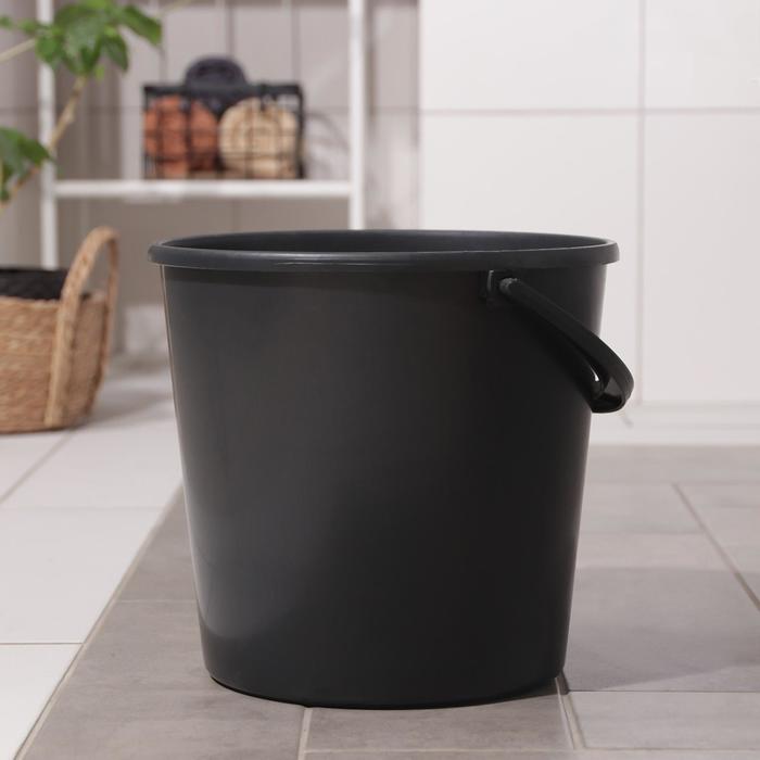 Ведро 12 л с мерной шкалой, цвет черный